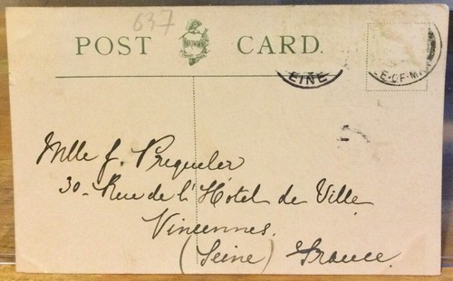 Postal de colección Hall Caine en GREEBA CASTLE Isla de Man OIM Manx Hartmann 1905 - Imagen 2 de 2