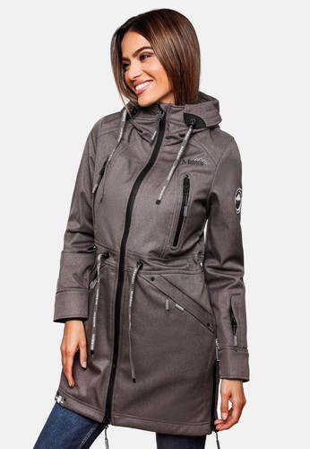 Marikoo Damen Softshell Outdoor Jacke Übergangs Funktions Regen Mantel Racquelle - Bild 56 von 106
