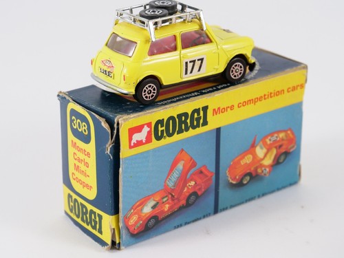 Corgi 308 Mounted Carlo Mini Cooper 1967 Yellow Whizzwheels - Picture 5 of 11