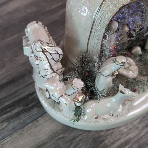 VTG Fiberoptic Nativity Scene Glazed Ceramic Christmas Decor Table Display Piece - Picture 8 of 16