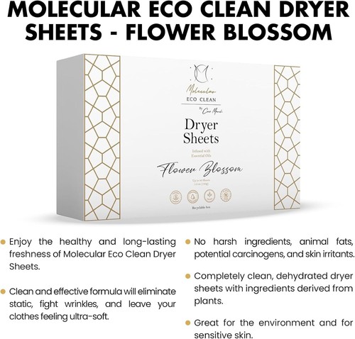 Molecular Eco Clean Dryer Sheets Long Lasting Hypoallergenic 80 Loads - Bild 2 von 5