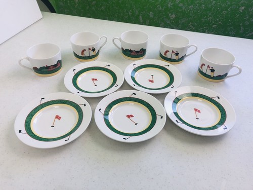 5 tazas/platillos de golf de calle Christopher Stuart Optima HK204 COUNTRY CLUB GOLF ⛳️ - Imagen 5 de 8