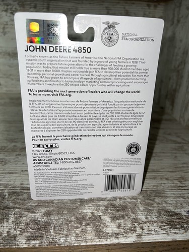 Trattore John Deere 4850 scala 1/64 con cabina FFA organizzazione Ertl pressofuso - Foto 5 di 6