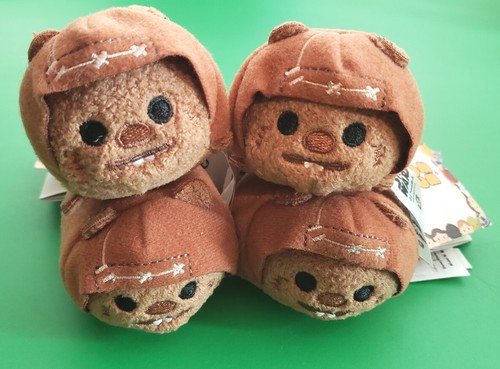 4x LOT Disney Star Wars Tsum Tsum WICKET WARRICK EWOK 3.5” Mini Plush With Tags - Picture 1 of 23