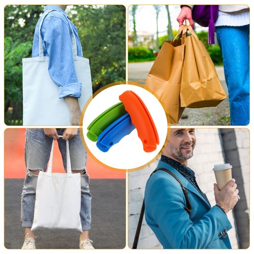 3 Pcs Silicone Extractor Shopping Bag Carrier Grocery Holder Travel - Picture 5 of 12