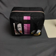 Fit & Fresh Bloomington Lunch Kit - Black with Pink Stripes