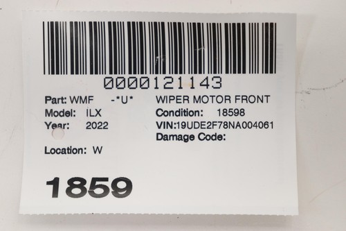 2013 - 2022 ACURA ILX FRONT WINDSHIELD WIPER TRANSMISSION LINKAGE W/ MOTOR OEM - Picture 14 of 14