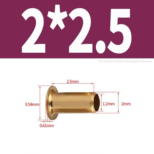 M0.9 - M6 Brass Hollow Rivets Crimped Rivet Copper Eyelets Tubular Rivets - Picture 23 of 79