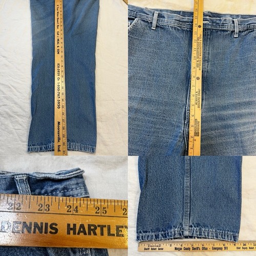 Lotto 2 jeans RK Rural King blu uomo taglia 50Wx32L abbigliamento da lavoro falegname invecchiato - Foto 5 di 14