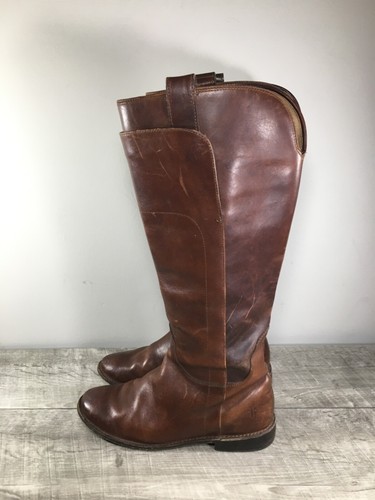 Womens Frye 77535 Paige Tall Riding Gray Distressed Leather Boho Boots Size 7 - Picture 5 of 10