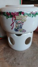 Vintage 1987 POTPOURI Holiday/Christmas Room Scenter Stocking tealight warmer