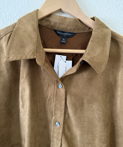 Camicia donna Banana Republic oversize vegan scamosciata taglia XL sovracamicia NUOVA - Foto 2 di 10
