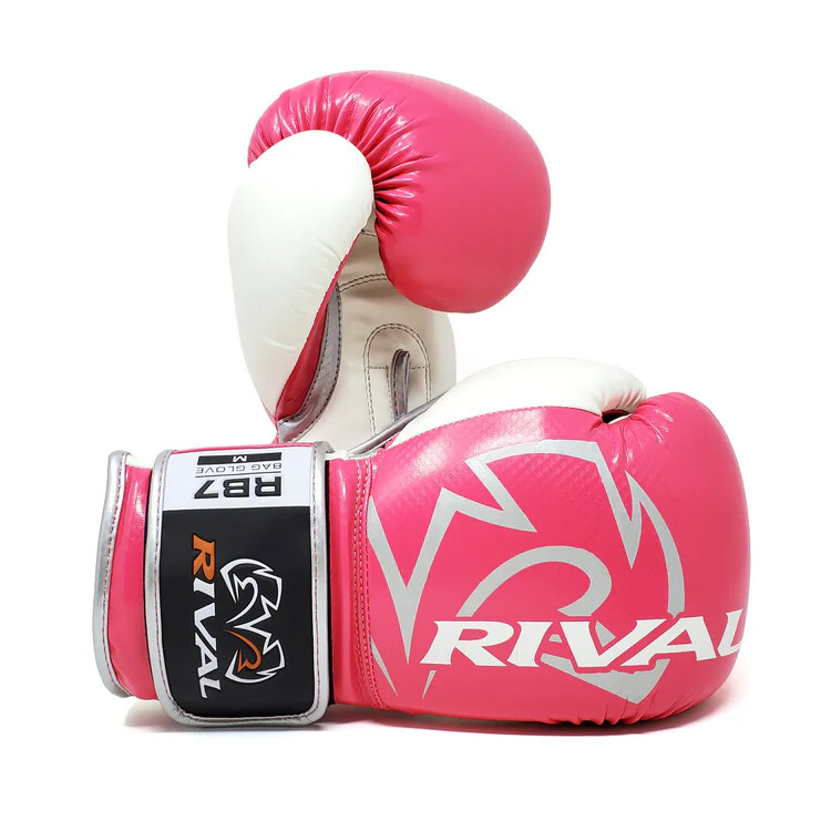 Guantes De Saco De Boxeo Rival RB7 Fitness Plus Rosa Para Entrenamiento Damas