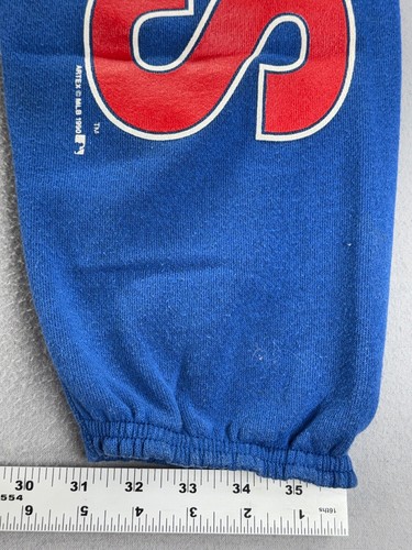 1990 Chicago Cubs Sweatpants Artex MLB Joggers BIG TEXT LOGO Blue Men’s M READ - Picture 10 of 18