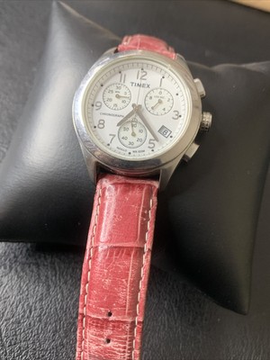 Timex 1854 CR2016 Brown Leather Strap 37mm eBay