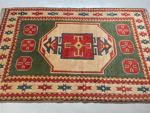 203 x 124cm Vintage Handmade Turkish Carpet Traditional Oriental Soft Wool Rug - Picture 7 of 24