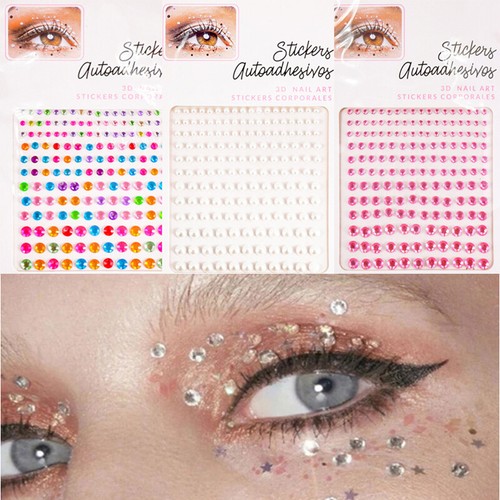 3D Diamond Self-Adhesive Face Stickers Eyewear Jewelry F - Picture 1 of 32