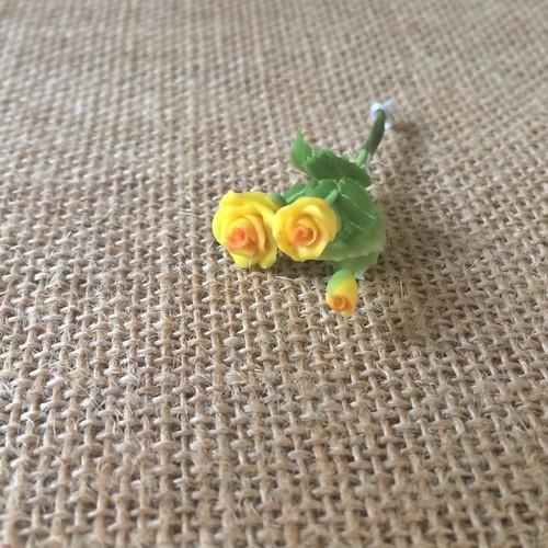 5 x casa delle bambole miniatura rosa bouquet artificiale fiori argilla piante artigianali fai da te - Foto 9 di 19
