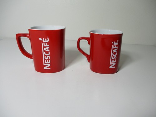 NESCAFE COFFEE TEA CUP CUPS SQUARE DESIGN LOT OF TWO MUGS MUG - Picture 3 of 12