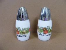 Vtg 1970 Gemco Spice of Life Salt and Pepper Shakers Corning Ware