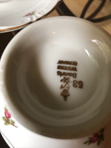 TAZA DE TÉ Y PLATILLO ROSAS ROSADAS DE BAVIERA OCCIDENTAL - Imagen 5 de 6