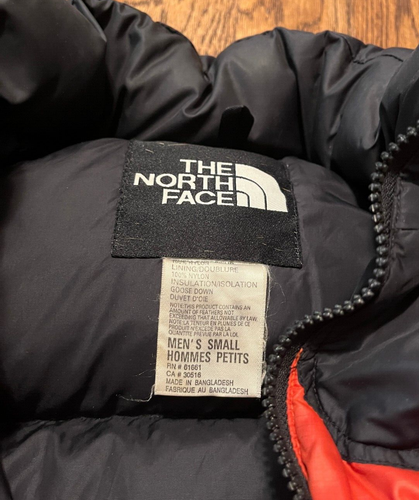 The North Face Nuptse Puffer Jacket Herren Small Vintage Orange Schwarz 90er - Bild 6 von 6