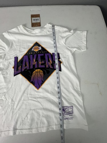 MITCHELL & NESS Kids LA Lakers T Shirt Size Medium 10/12 NWT White - Picture 6 of 7