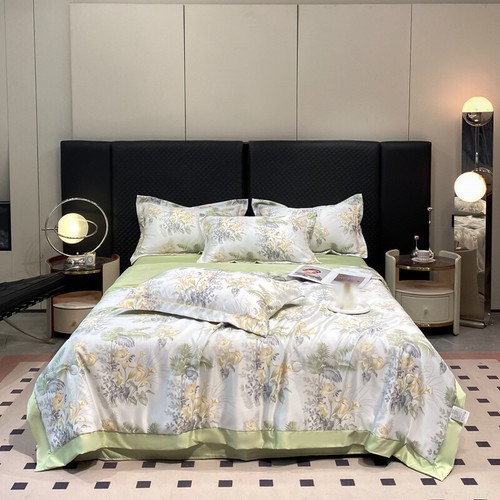 Luxury Ice Silk Quilt Set Cooling Air Condition Bedding Summer Quilts Blanket. - Picture 14 of 40