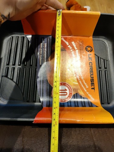 VTG Le Creuset Reservior Grill Ribbed Roasting Dish Pan Green 40 15.5"x 10 NEW - Picture 7 of 11