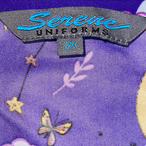 Serene Uniforms Mujer Camiseta Prenda para el torso Talla Grande 2X Nueva Púrpura Halloween Calavera - Imagen 9 de 13