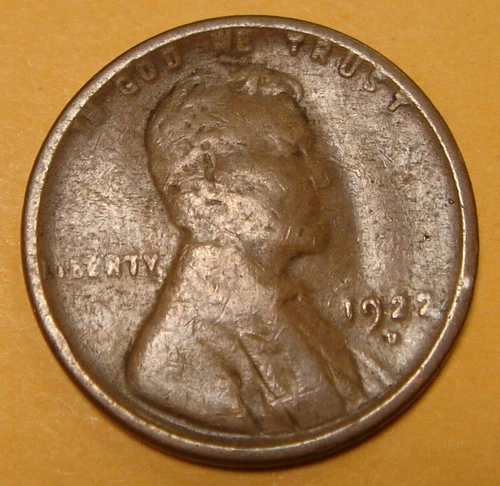 1922-D Lincoln Wheat Cent F-VF Very weak strike