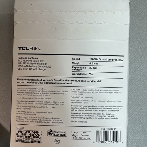 Verizon Prepaid TCL Flip Pro 2.8 In Display Slate Gray - (TCL-4056SPP) - Afbeelding 6 van 6