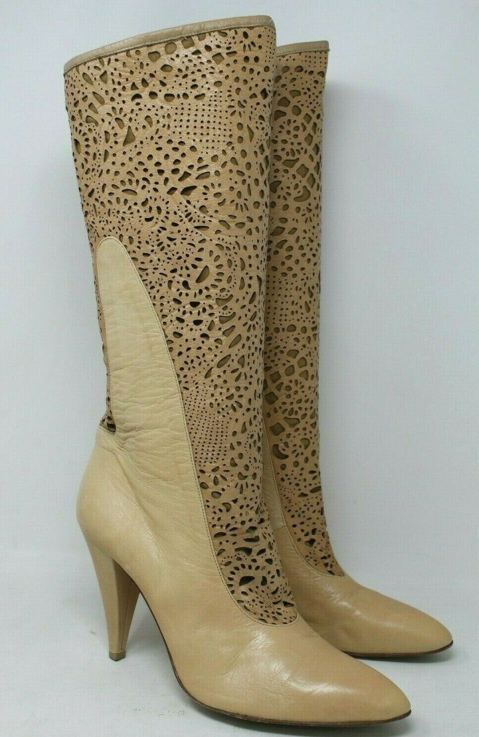 Bcbgmaxazria Corte con Láser Alto botas de Cuero en Tostado Talla 38.5 Eur , Bcbgmaxazria Corte con Láser Alto botas de Cuero en Tostado Talla 38.5 Eur ,