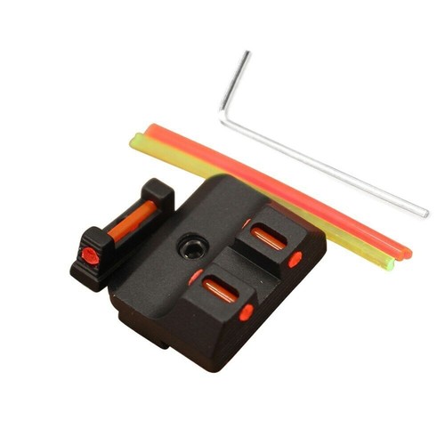 New Fiber Optic Front Sight Rear Combat Red Dot Fiber Sight Fits Standard Glock - Picture 8 of 10