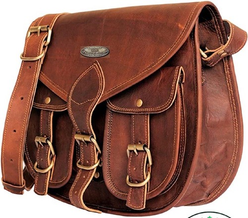Women's Genuine Vintage Messenger Satchel Leather Shoulder Brown Bag - Picture 6 of 6