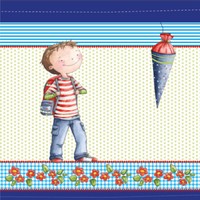 20X Servietten 33X33Cm Schulanfang Leni & Paul Einschulung Tischdeko Kinder