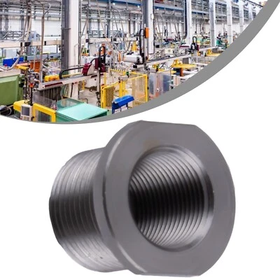 MARKENLOS 1/2-28 ID a 5/8-24 OD, adaptador de rosca negro acero inoxidable conector de articulación plateado