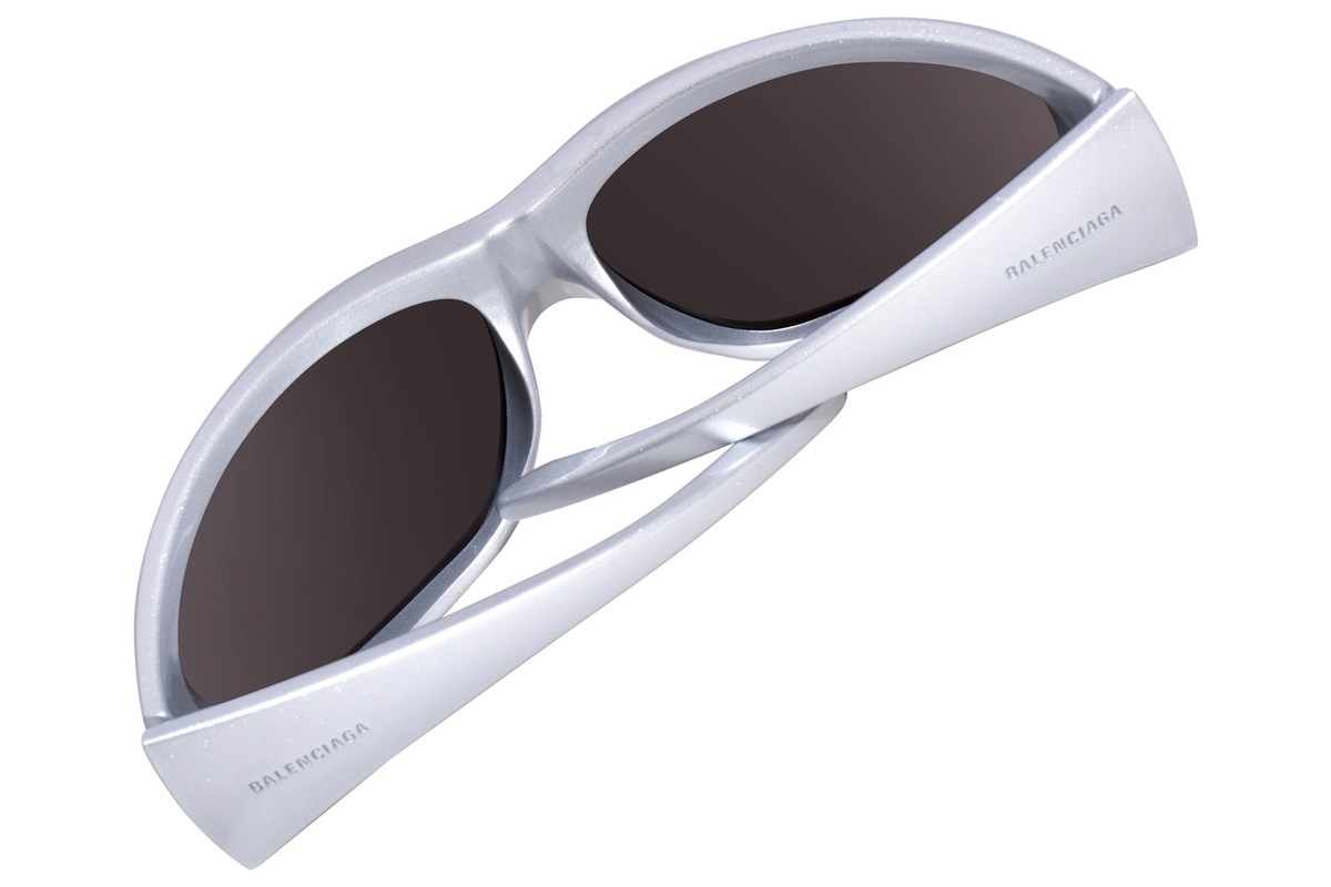 Balenciaga BB0252S 005 Sunglasses Women's Silver/Grey Lenses
