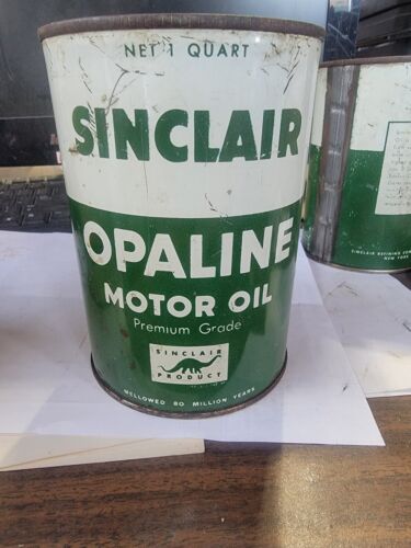 SINCLAIR MOTOR OIL CAN OPALINE AUTHENTIC- Very Good Condition! DINO-