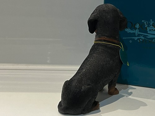 Schwarz und hellbraun sitzend begehbar Daschund Ornament Hund Figur Geschenk - Bild 5 von 10