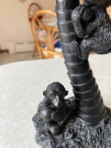UNUSUAL, "MONKEYS IN A LEANING COCONUT TREE," TEA LIGHT HOLDER - Picture 9 of 11