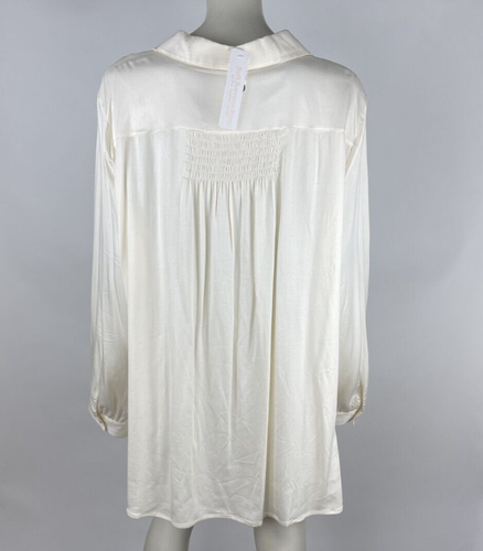 Soft Surroundings Keystone Shirt Damen 3X Neu mit Etikett $ 90 Langarm Kragen Bluse Top - Bild 3 von 9