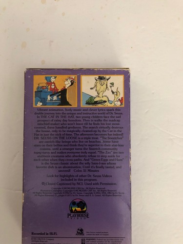 DR. Seuss The Cat In The Hat/On The Loose VHS 1985-TESTED-VERY RARE-SHIP 24 HOUR - Picture 6 of 12