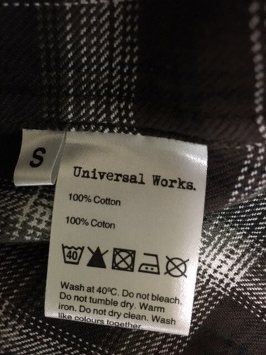 UNIVERSAL WORKS Small Chocolate Brown SHADOW PLAID Flannel WORK SHIRT - 第 6/7 張圖片