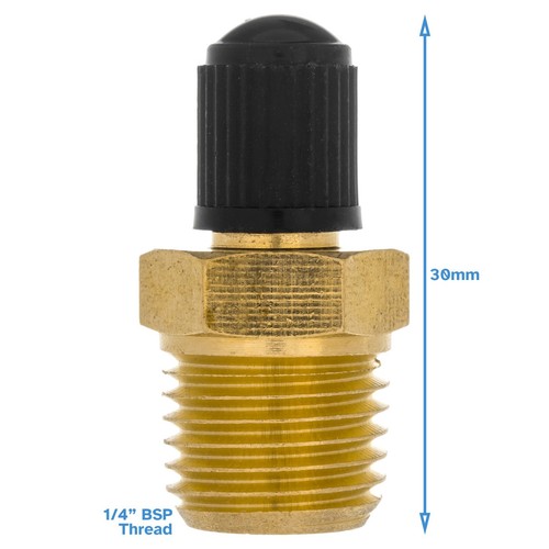 1pc 300PSI 23mm Schrader Tusck Pneumatic Valve 1/4" BSP Pressure Air Tire Wheel - Picture 2 of 4