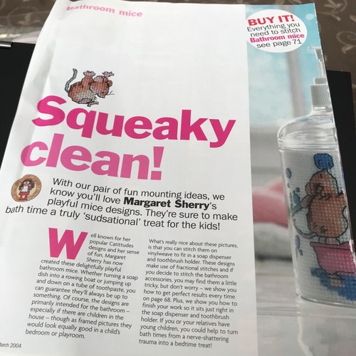 "Squeaky Clean"  Cross Stitch Chart (Pages taken from a Magazine) 11 - Picture 1 of 4