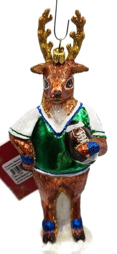 Juliska Country Estate Reindeer Games Blitzen Football Christmas Tree Ornament - Picture 2 of 12