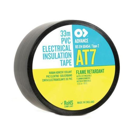 1 x Advance Tapes AT7 Black Electrical Insulation Tape, 19mm x 33m, 0.13mm Thick - Picture 1 of 1