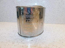 Vintage English Breakfast Tea Storage Tin with Lid Silver Plated Oval