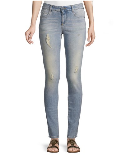 Stella McCartney The Skinny Long Distressed Jeans Blauwal Größe 25 / 2 ITALY - Bild 1 von 4